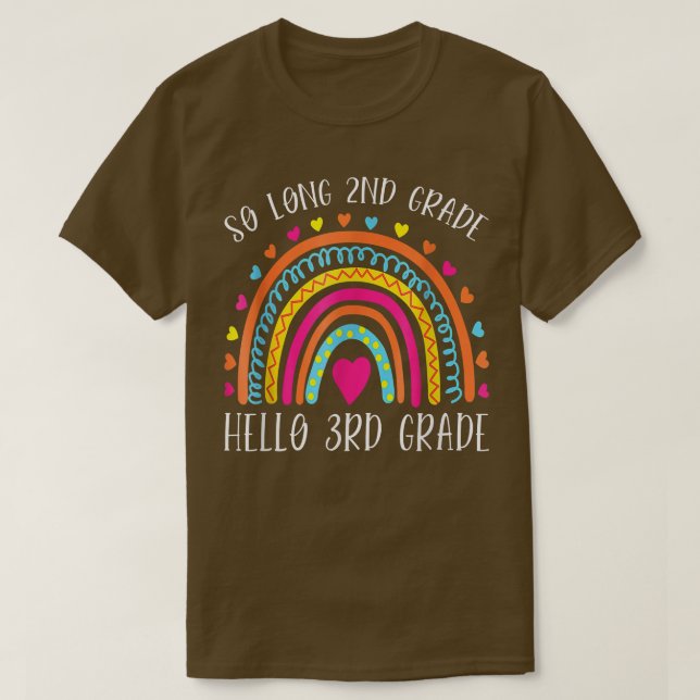 T-shirt SO LONG 2nd GRADE HELLO 3rd GRADE Teacher Student  (Design devant)
