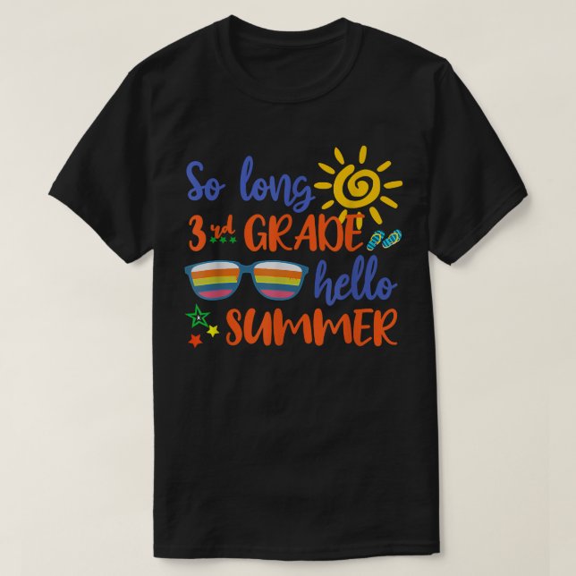 T-shirt So Long 3e année Bonjour Été Enseignant Étudiant (Design devant)