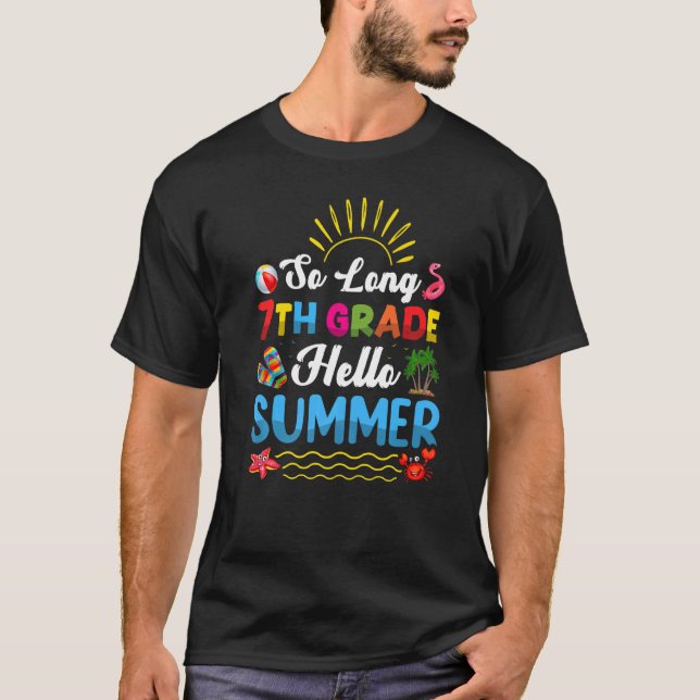 T-shirt So Long 7e année Enseignant élèves enfants Bonjour (Devant)