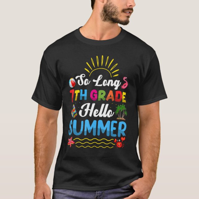 T-shirt So Long 7e année Enseignant élèves enfants Bonjour (Devant)