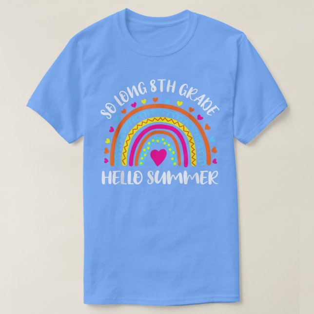 T-shirt So Long 8e année Bonjour Été enseignant élève (Design devant)