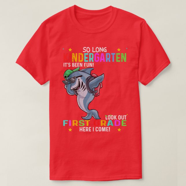 T-shirt So Long Kindergarten First Day 1st Grade Cool Shar (Design devant)