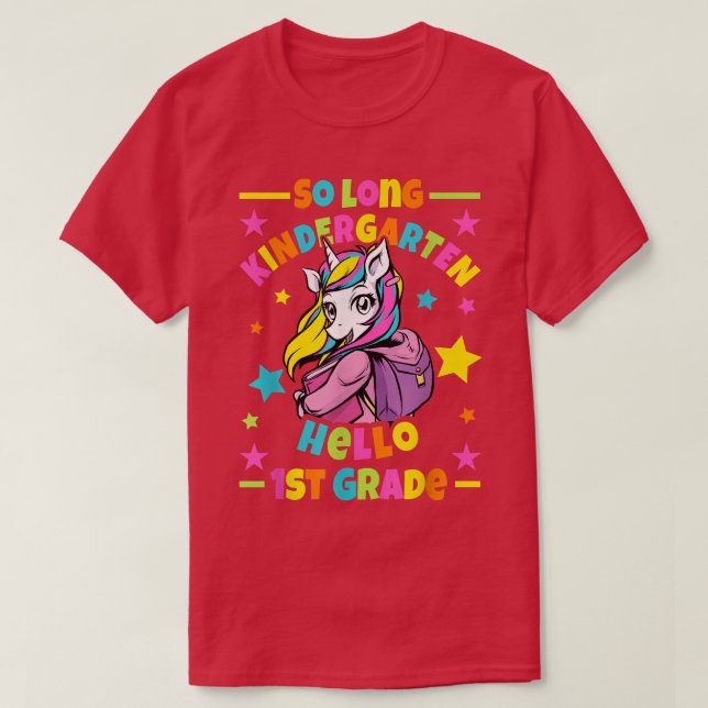 T-shirt So Long Kindergarten Hello 1ère année I Unicorn  (Design devant)