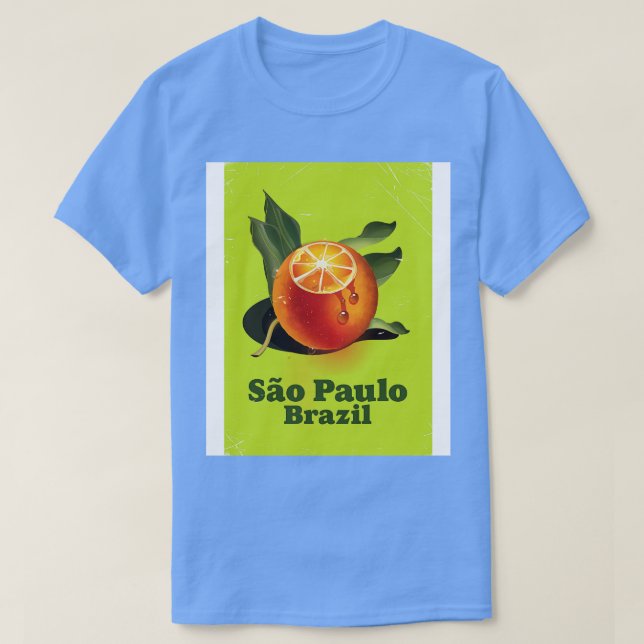 T-shirt So Paulo Brazil Orange affiche de voyage (Design devant)