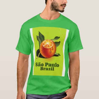 T-shirt So Paulo Brazil Orange affiche de voyage
