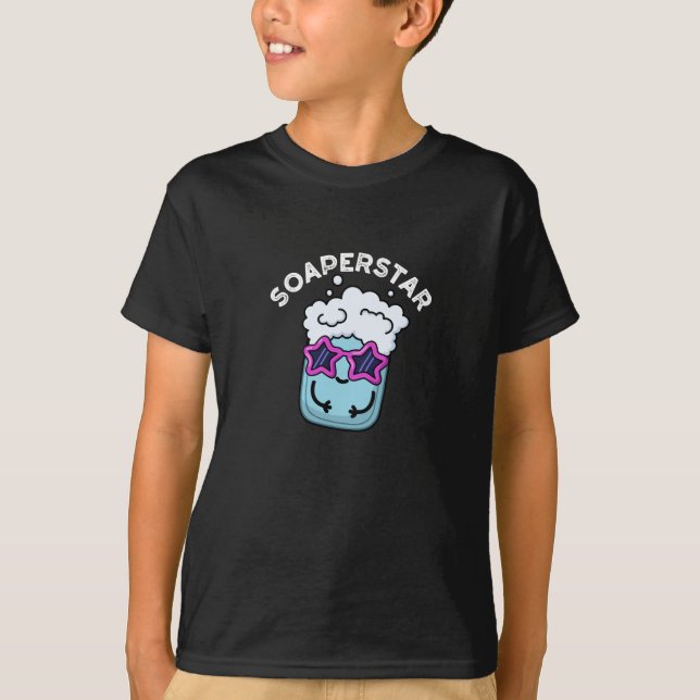 T-shirt Soaperstar Funny Soap Pun Dark BG (Devant)