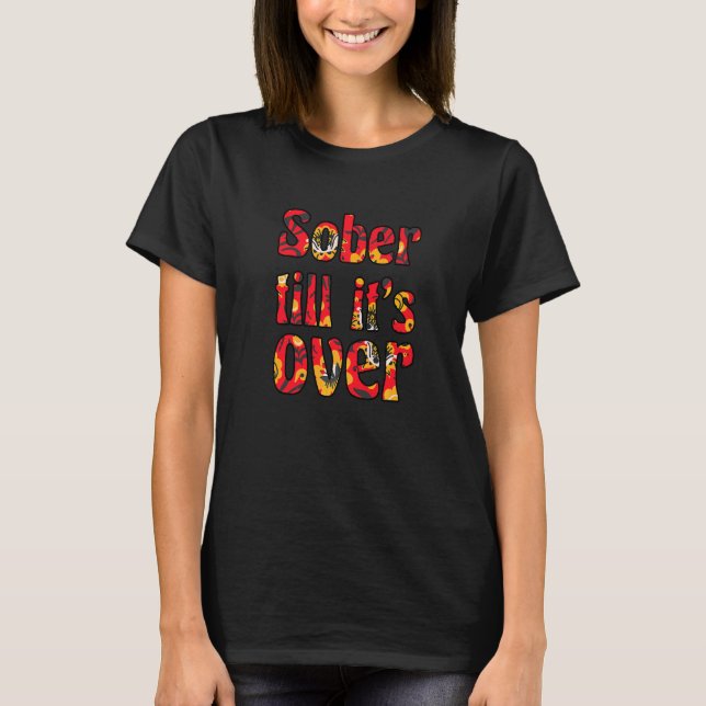 T-shirt Sobre jusqu'à ce que c'est fini Fleur rouge de rét (Devant)