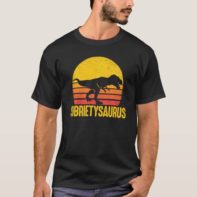 T-shirt Sobrietysaurus Dinosaure Sobaire Récupération de l (Devant)