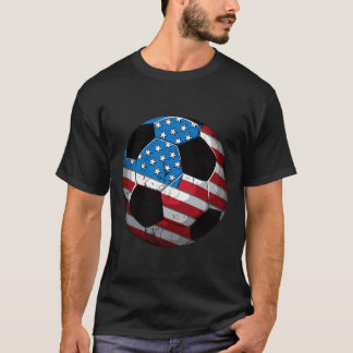 T-shirt Soccer American Flag Cute 4th Of July Funny Us Ame