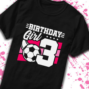 T-shirt Soccer Anniversaire 3 Année Jeune Fille 3e Anniver