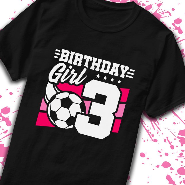 T-shirt Soccer Anniversaire 3 Année Jeune Fille 3e Anniver (Créateur téléchargé)