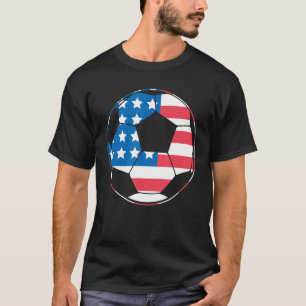 T-shirt Soccer Ball American Drapeau Football hommes femme