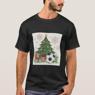 T-shirt Soccer ball next to the Christmas tree