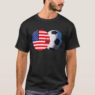 T-shirt Soccer Ball & USA Drapeau Le MUSÉE Zazzle