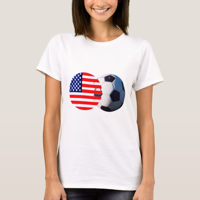 T-shirt Soccer Ball & USA Drapeau Le MUSÉE Zazzle (Devant)