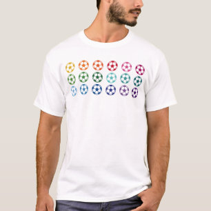 T-shirt Soccer Balls Colorful Fun Array