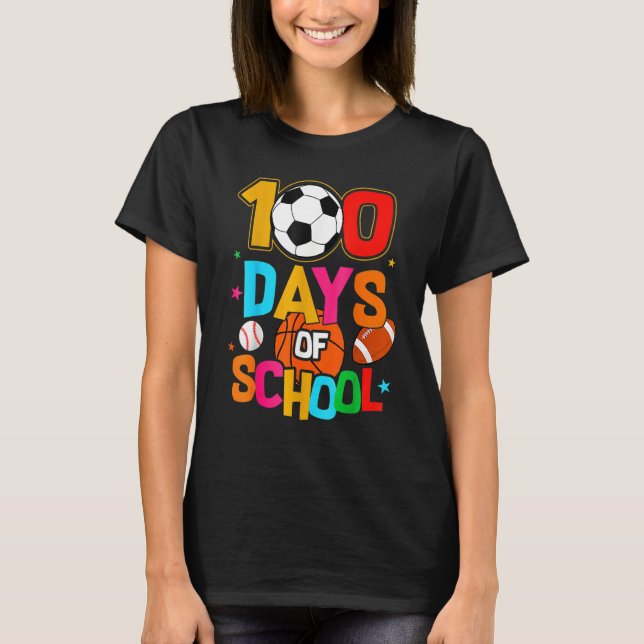 T-shirt Soccer Baseball Football Softball Happy 100 Days O (Devant)