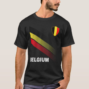 T-shirt Soccer Belgique Drapeau Pour Soccer Hommes Femmes 