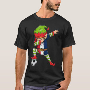 T-shirt Soccer Boy Dabbing Elf Squad Noël France Pied