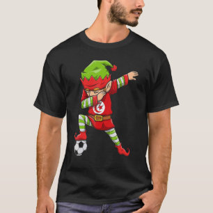 T-shirt Soccer Boy Dabbing Elf Squad Noël Tunisie Foo