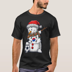 T-shirt Soccer Boy Dabbing Snowman Noël Corée du Sud F