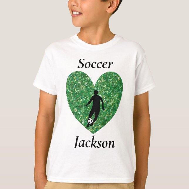 T-shirt Soccer Boy Nom personnalisé soccer balle (Devant)