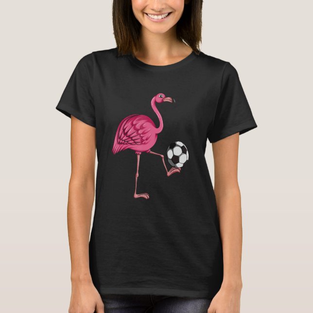 T-shirt Soccer Coach Soccer Player Pink Flamingo Soccer (Devant)