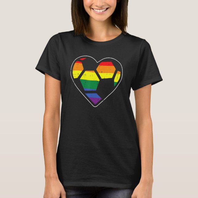 T-shirt Soccer Coeur Sport Lgbtq Rainbow Gay pride Ally Me (Devant)