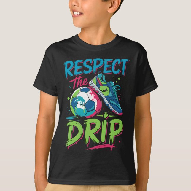T-shirt Soccer Drip Melting Ice Cream Respect The Drip Boy (Devant)