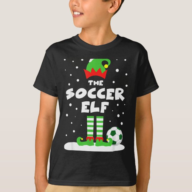 T-shirt Soccer Elf Matching Group Family Holiday Christmas (Devant)