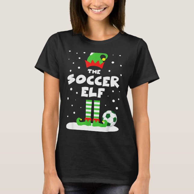 T-shirt Soccer Elf Matching Group Family Holiday Christmas (Devant)