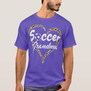 T-shirt Soccer Grand-mère Leopard Coeur drôle Fête des mèr
