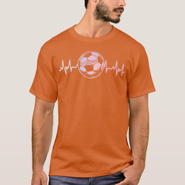 T-shirt Soccer Heartbeat Women Girls Sports Soccer Player  (Devant)