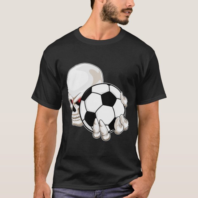 T-shirt Soccer joueur de crâne Soccer (Devant)