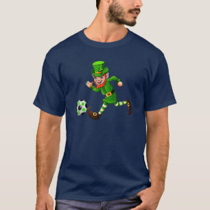 T-shirt Soccer Leprechaun Lucky Irish Shamrock St Patricks