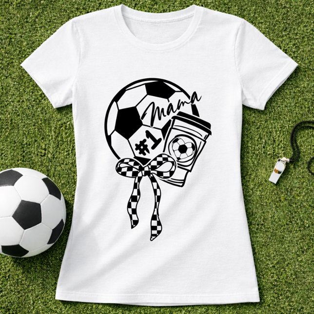 T-shirt Soccer Mama Coffee Bow Style (Créateur téléchargé)