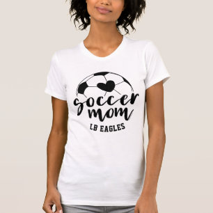 T-shirt Soccer Maman Balle de Coeur Nom et numéro personn