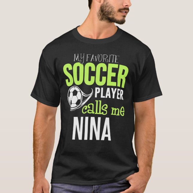 T-shirt Soccer Nina Design - Mon Joueur favori m'appelle (Devant)