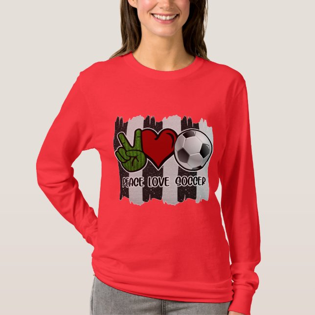 T-shirt Soccer paix et amour (Devant)