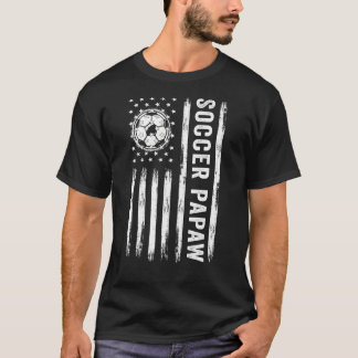 T-shirt Soccer Papaw Drapeau Américain Fier Soccer Papaw