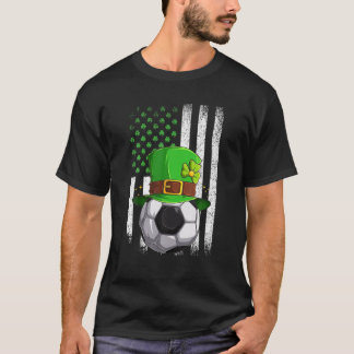 T-shirt Soccer Retro USA Shamrock Drapeau Leprechaun St Pa