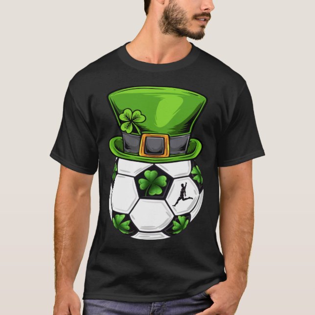 T-shirt Soccer Shamrock Leprechaun St Patricks Day Boys Ki (Devant)