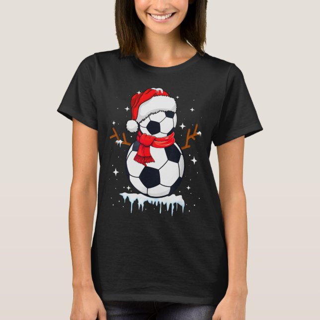 T-shirt Soccer Snowman Apparel, Funny Santa Christmas Men  (Devant)