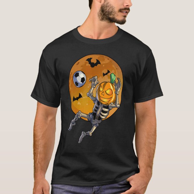 T-shirt Soccer Squelette Halloween Hommes garçons Soccer H (Devant)