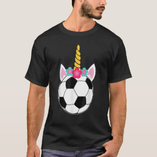 T-shirt Soccicorne Soccer Unicorne rose Filles à l'étincel
