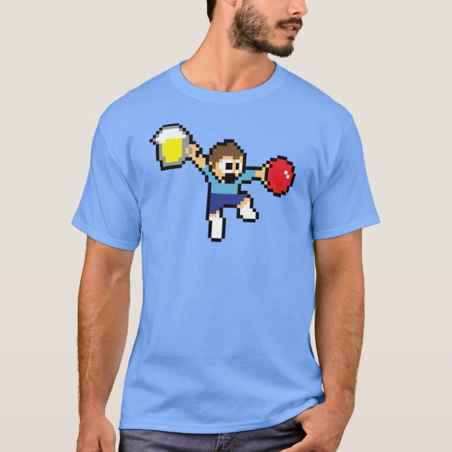 T-shirt social à 8 bits épique de Dodgeball (Devant)