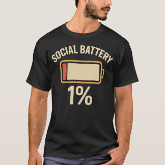 T-shirt social batterie drôle introverti social petits dis