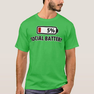 T-shirt Social Battery 5% Funny Introvert