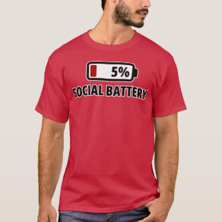 T-shirt Social Battery 5% Funny Introvert