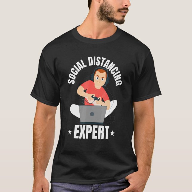 T-shirt Social Distances Expert - Pc Gaming Video Control (Devant)